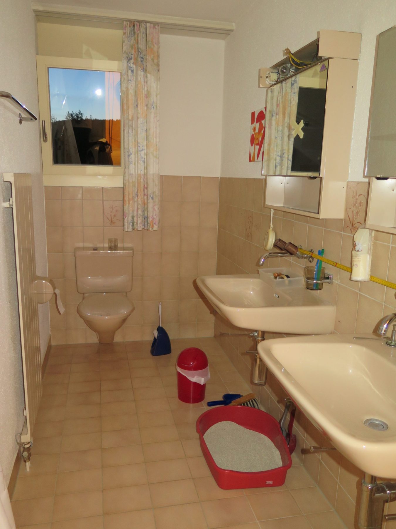Badezimmer Umbau mit Spiegelschrank, vorher
